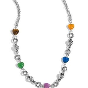 Paparazzi Silver Necklace with Colorful Heart Beads🦄🩷